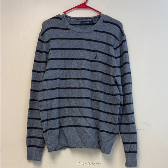 Nautica Other - Nautica Men's Blue and Black Striped Crewneck Sweater